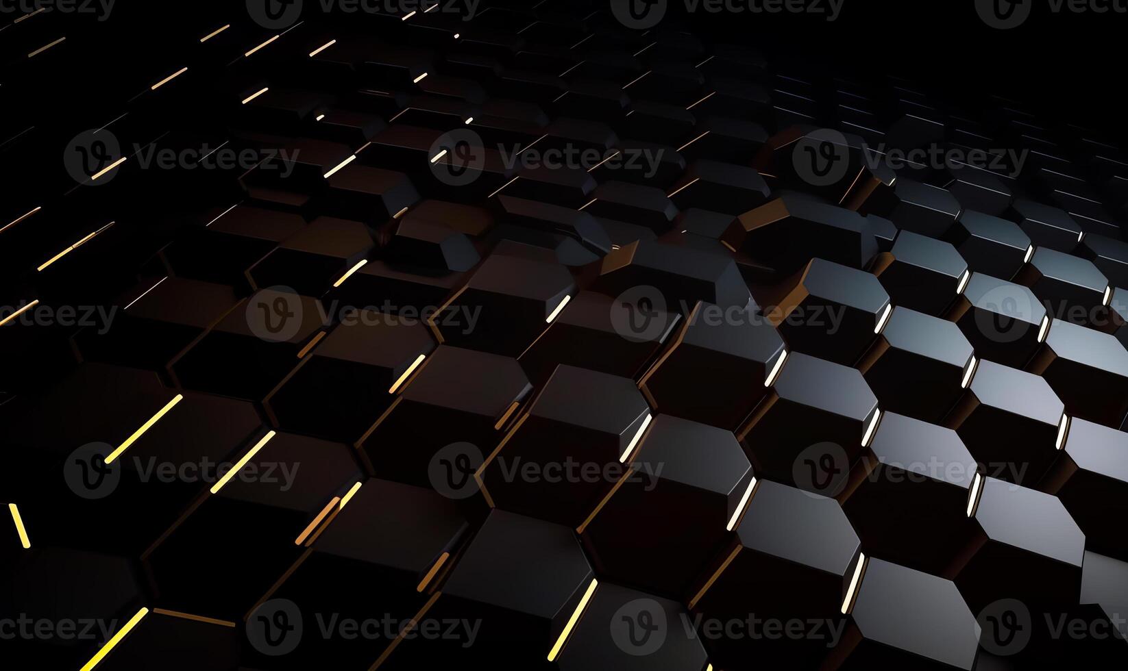 AI Generated Abstract background with combination of hexagons and cubes photo