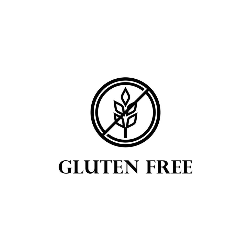 plano diseño gluten gratis icono logo vector