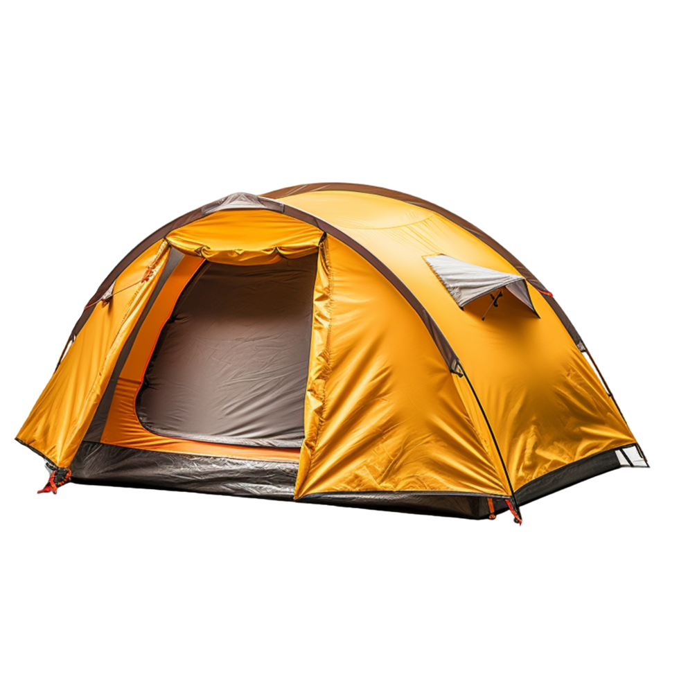 AI generated An orange tent with a small square png