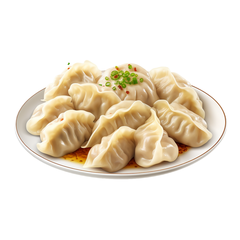 AI generated chinese dumplings in plate png