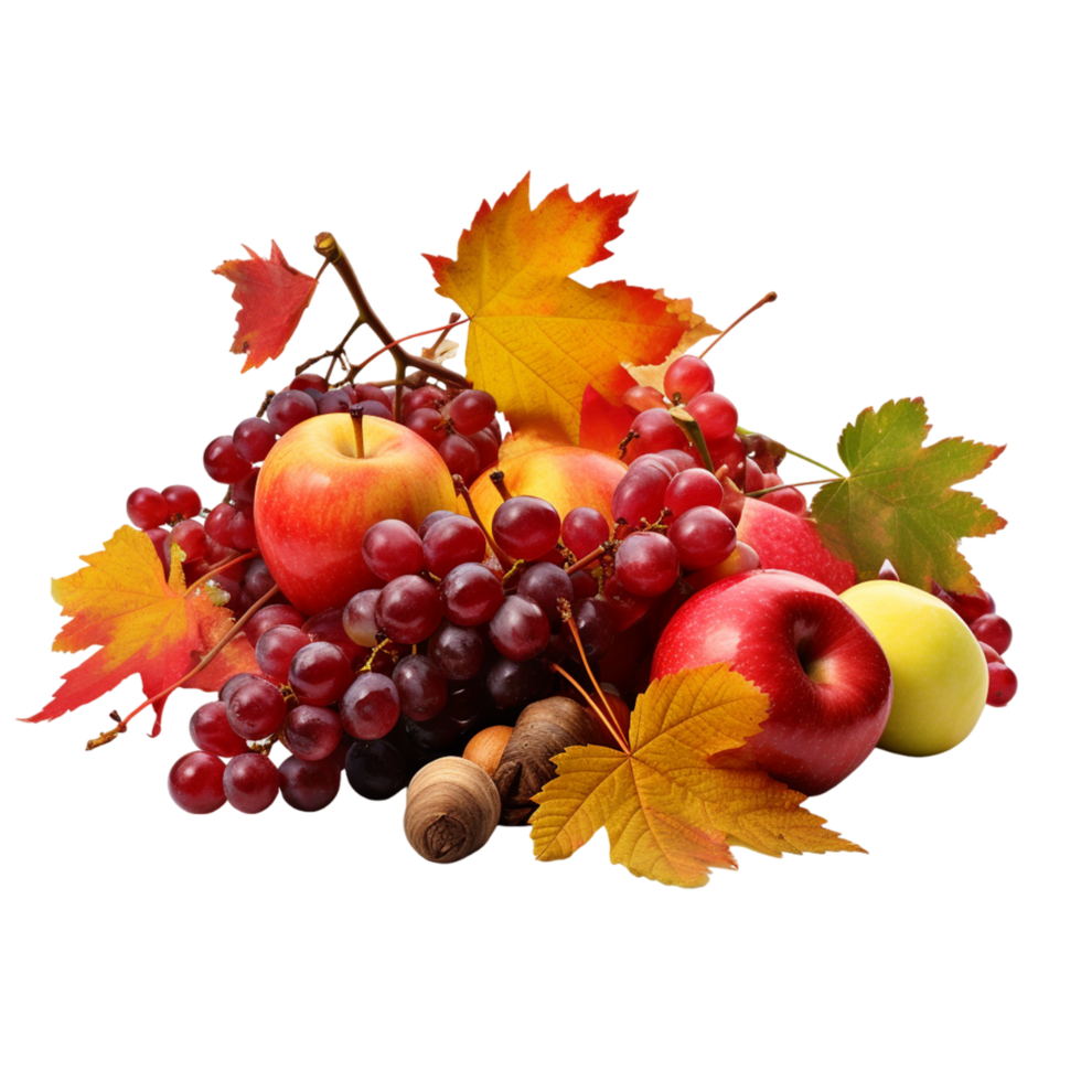 AI generated Composition With Seasonal Autumn Fruits png