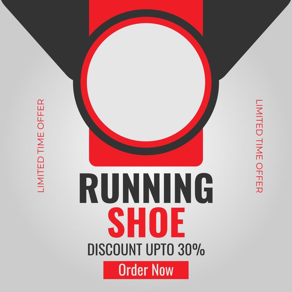 Running Shoe Editable Social Media Cover and Post vector