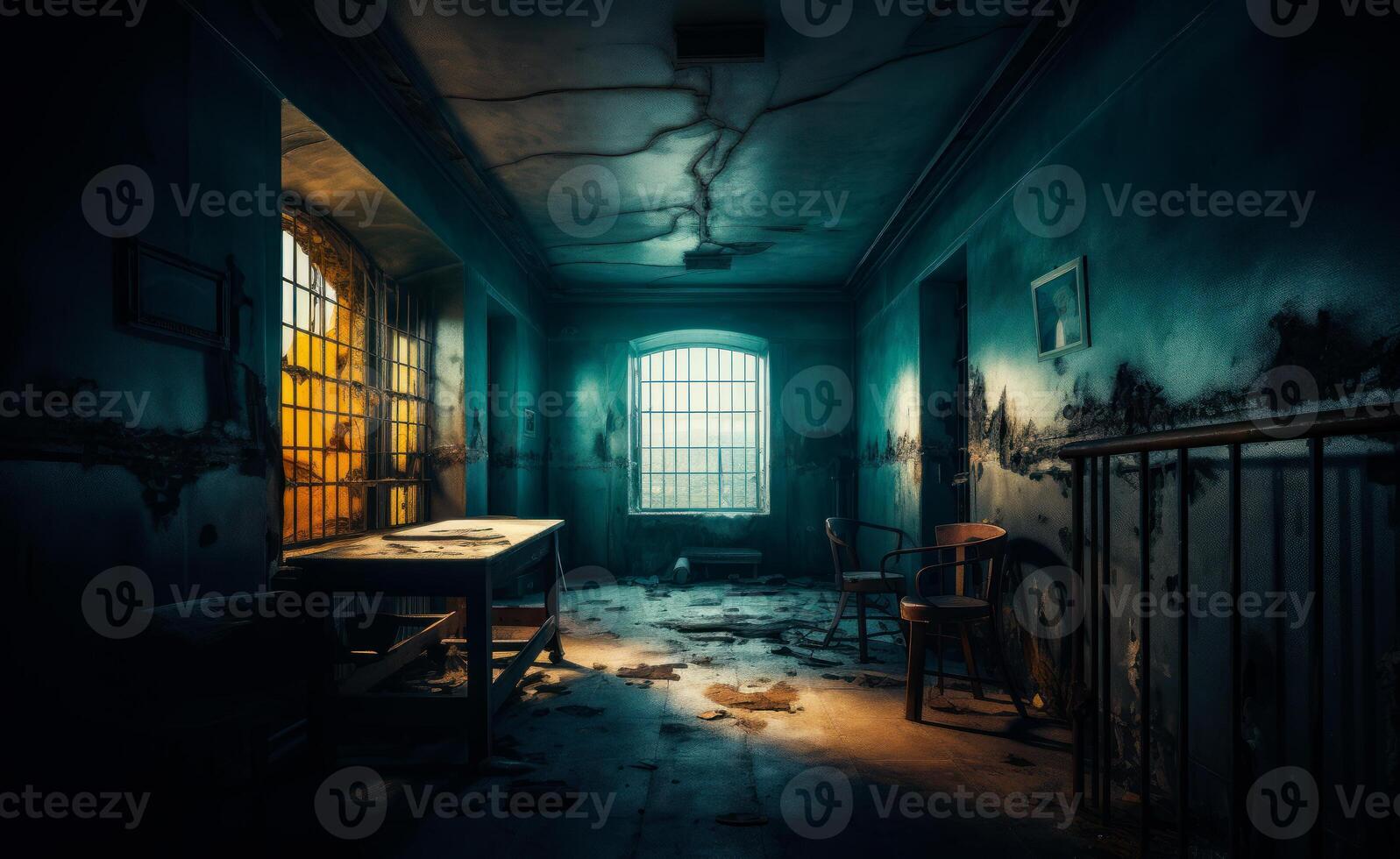AI generated Abandoned metallurgical factory interior and building waiting for demolition photo