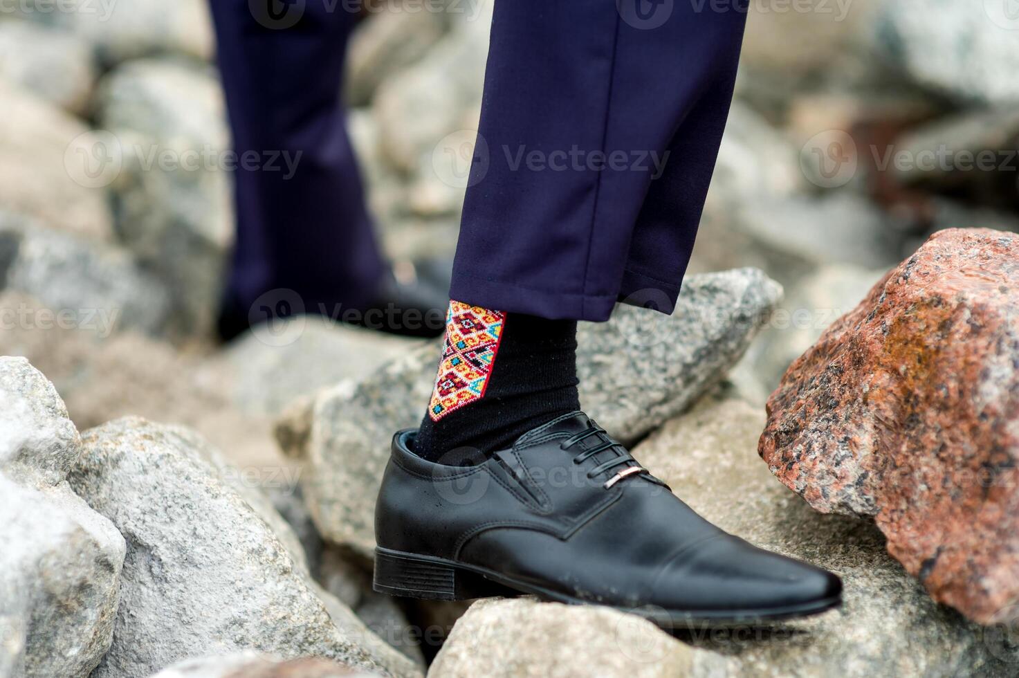Preparations for the wedding. Fees of the groom. Stylish shoes closeup. photo
