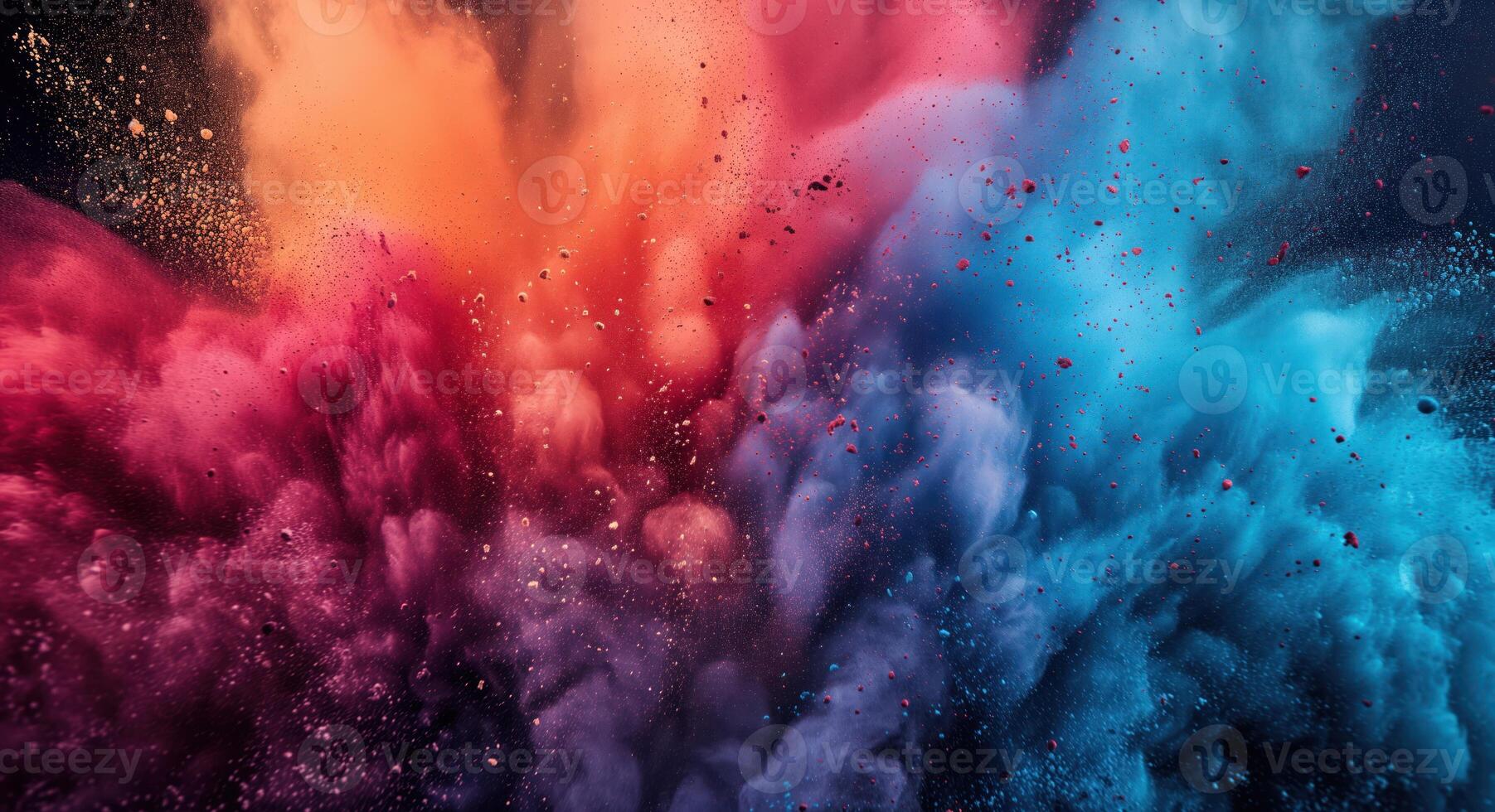 AI generated Color explosion colorful rainbow powder flight explosion photo