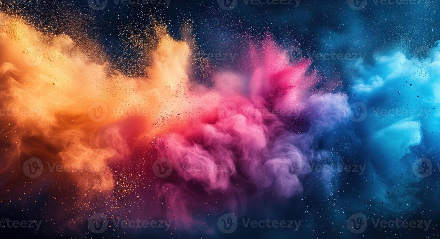 AI generated Color explosion colorful rainbow powder flight explosion photo