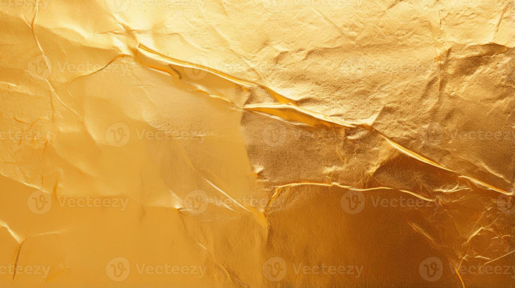 AI generated Close up view of a shimmering gold foil background photo