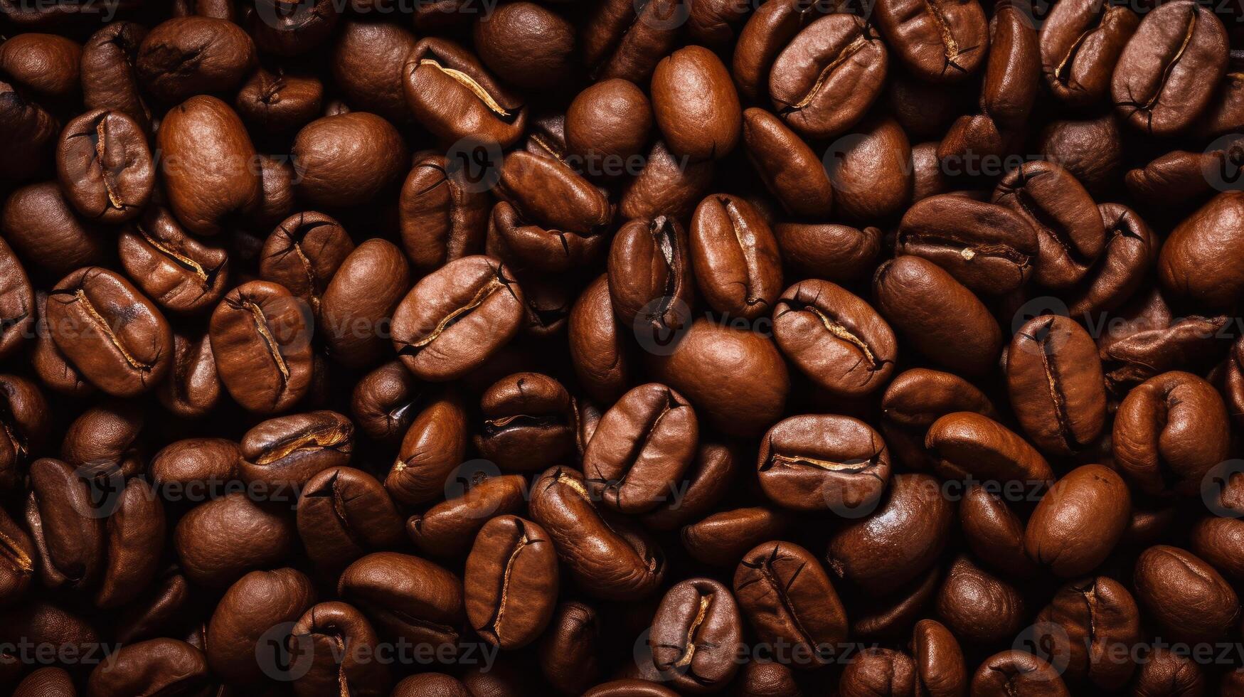 AI generated Coffee beans forming a cascading pattern, evoking a sense of flow photo