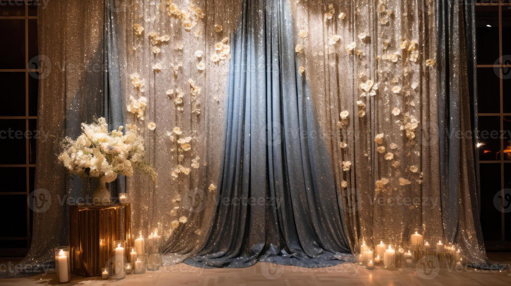 AI generated Glittering glamor backdrop, an invitation to explore refinement photo