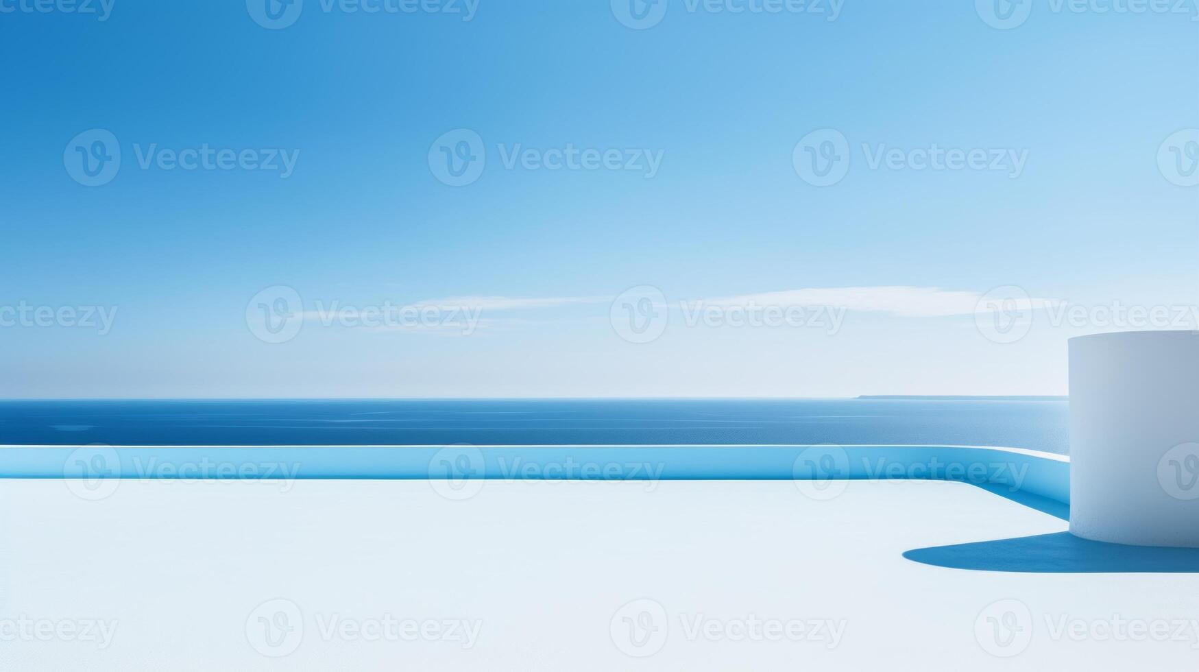AI generated Azure blue backdrop, reminiscent of clear skies and open horizons photo