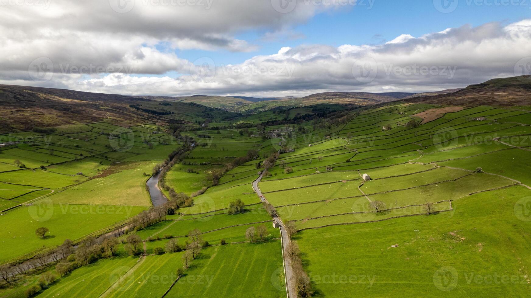 Scenic aerial photo of the countryside of Yorkshire