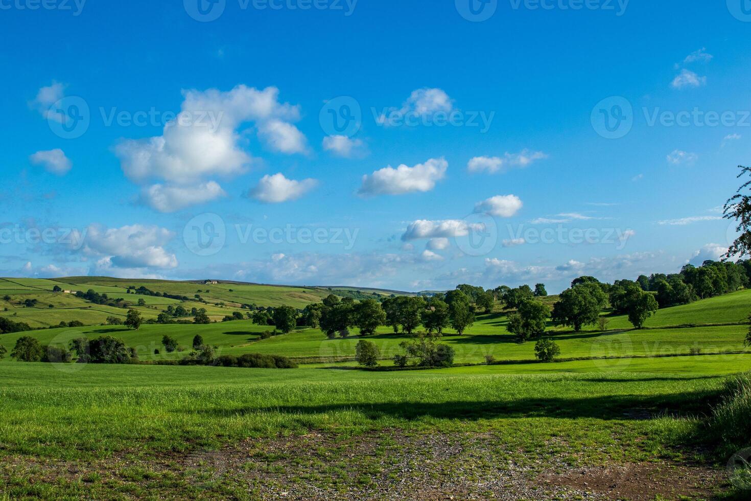 Landscape photo of the hills and clear sky in Yorkshire Dales