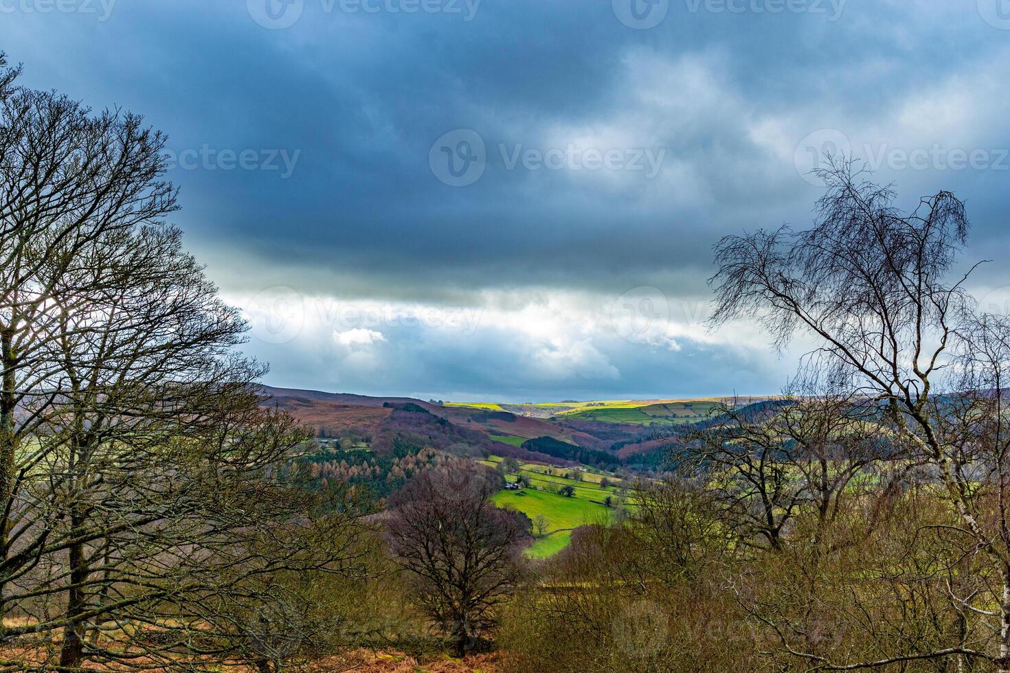 Scenic view of the hills with clouds in Yorkshire Dales photo