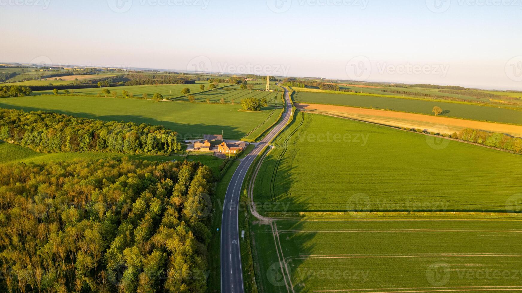 Aerial view of the countryside road in Yorkshire Dales photo