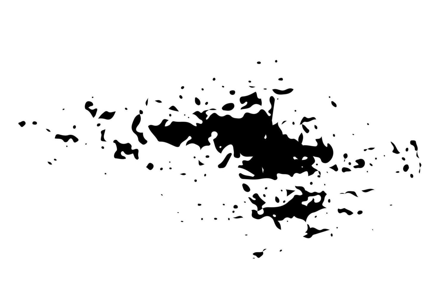 Ink splat overlaid by dots in black and white. Vector illustration