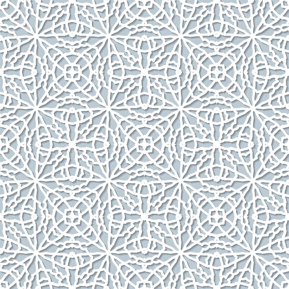 Abstract monochrome vector ornament in oriental style. Ornamental pattern. Arabic seamless pattern. Moroccan background.