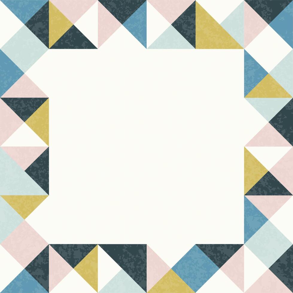 Modern vector abstract seamless geometric pattern in retro Scandinavian style. Pastel colors shapes with worn out texture on white background.