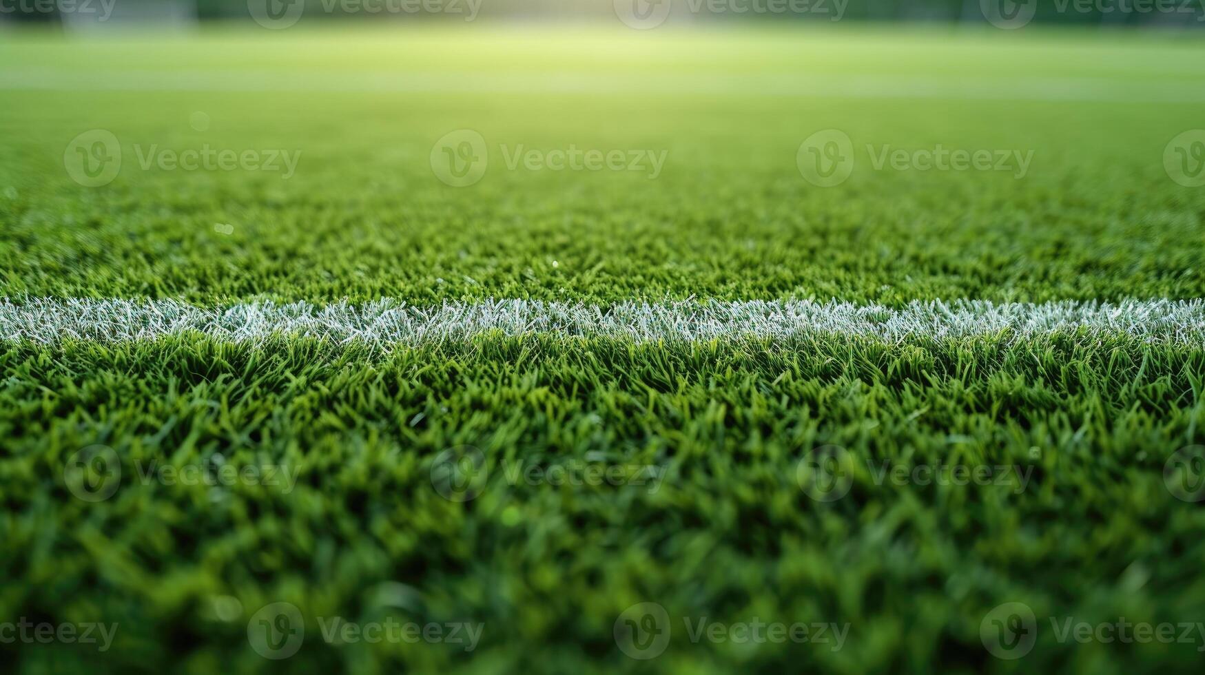 AI generated Fresh green grass, perfect for football sport, inviting play and performance. Ai Generated. photo