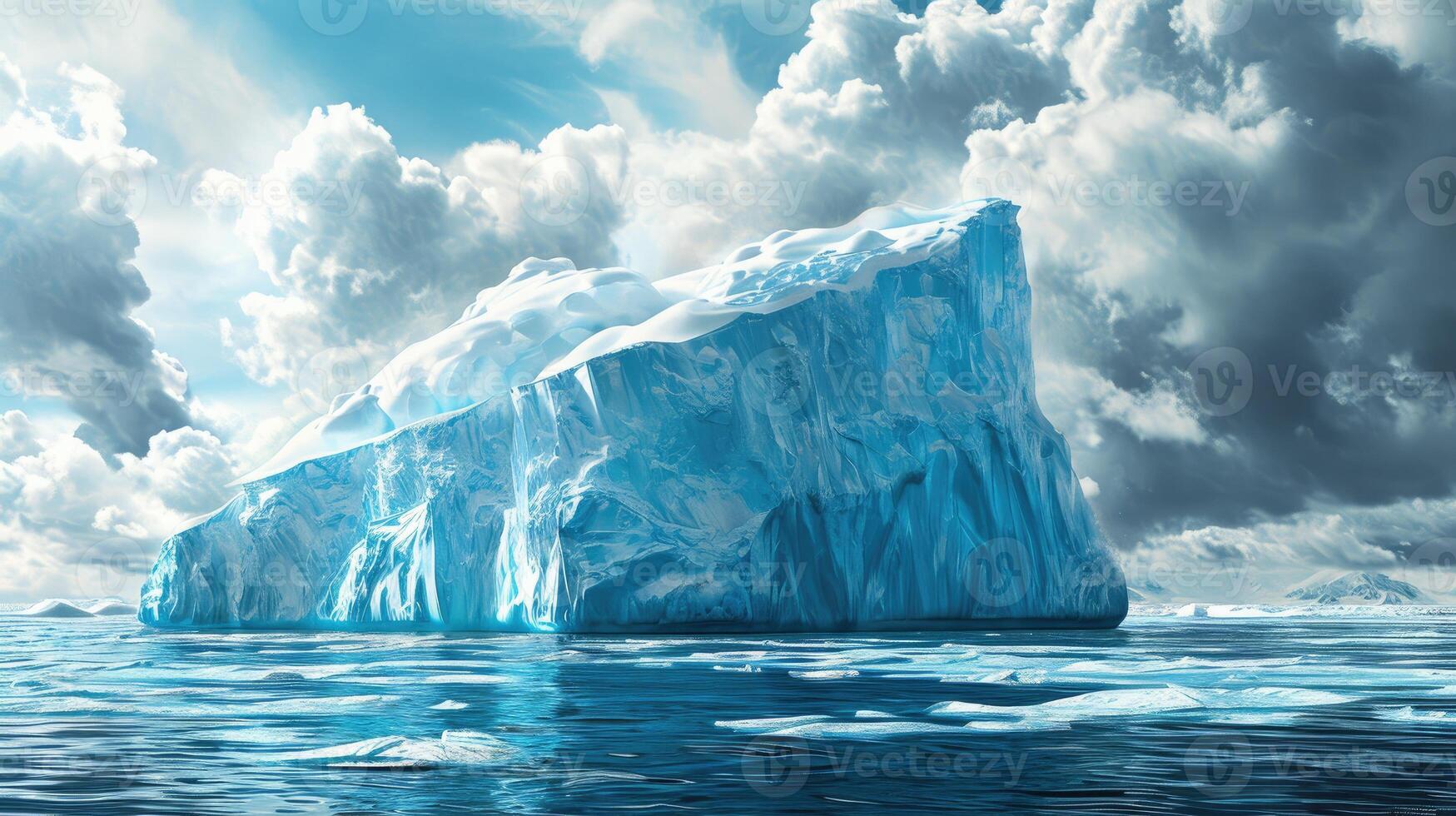 AI generated Massive Antarctic iceberg. Formidable and vast, Ai Generated. photo