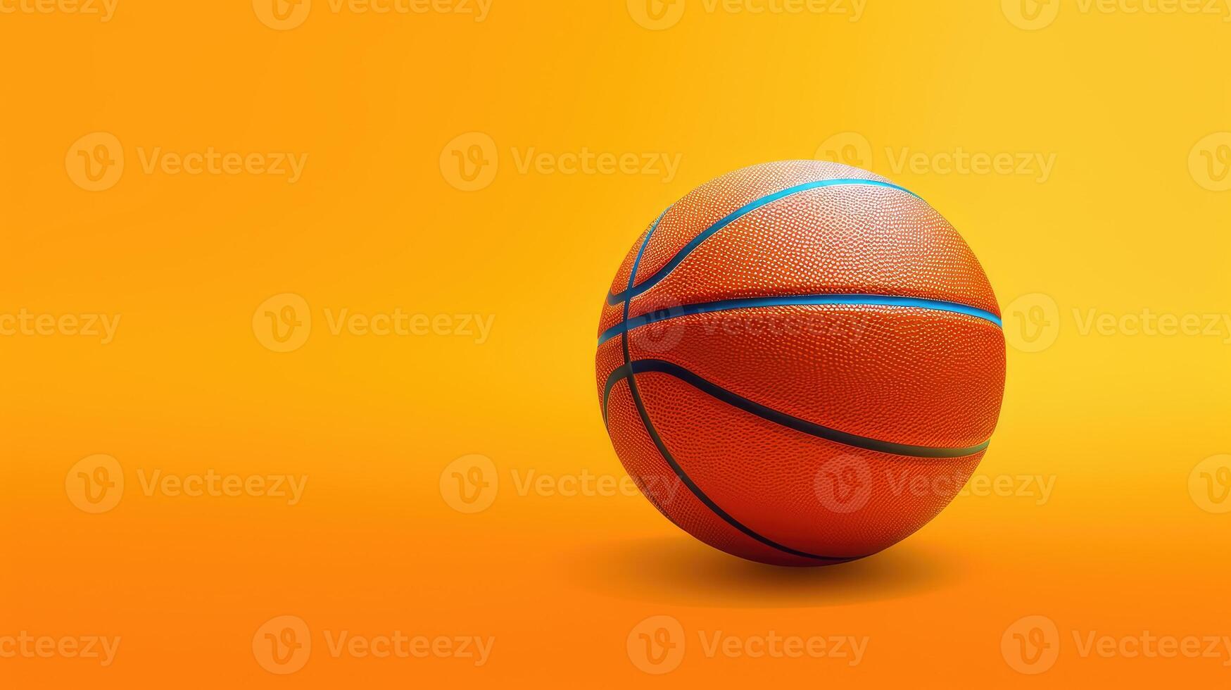 AI generated Basketball on vibrant color background a striking and dynamic sports composition. Visual energy, Ai Generated. photo