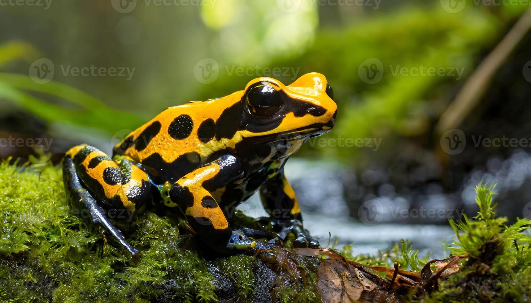 colorful Poison dart frog closeup photo