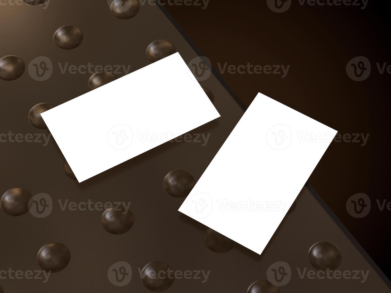 Business card mockup template on dark background photo