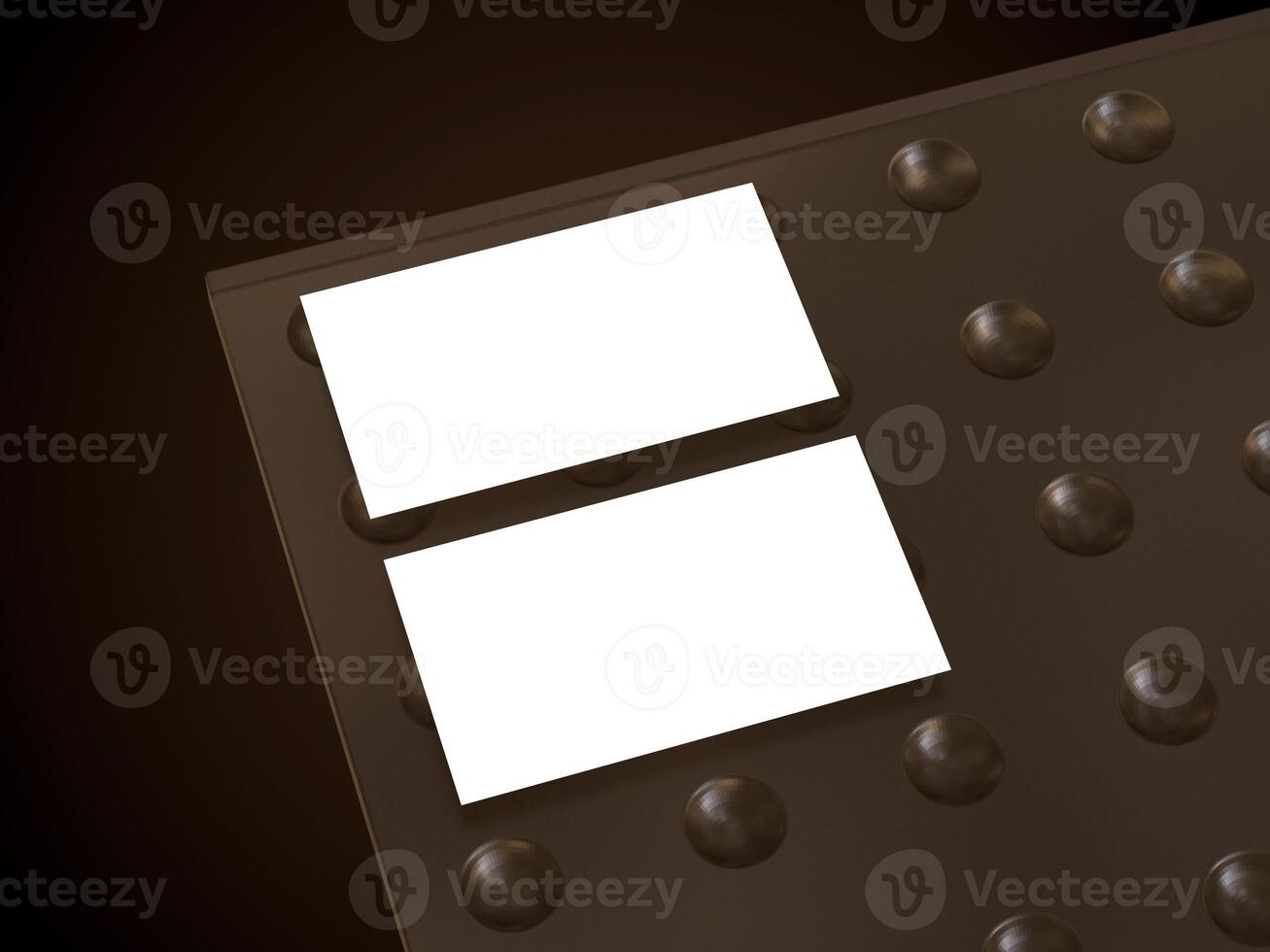 Business card mockup template on dark background photo