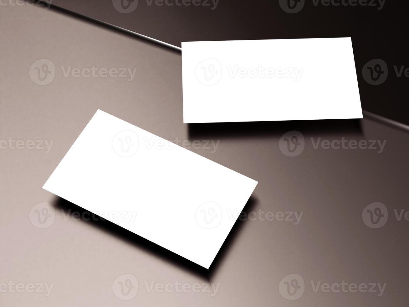 Business card mockup template on dark background photo