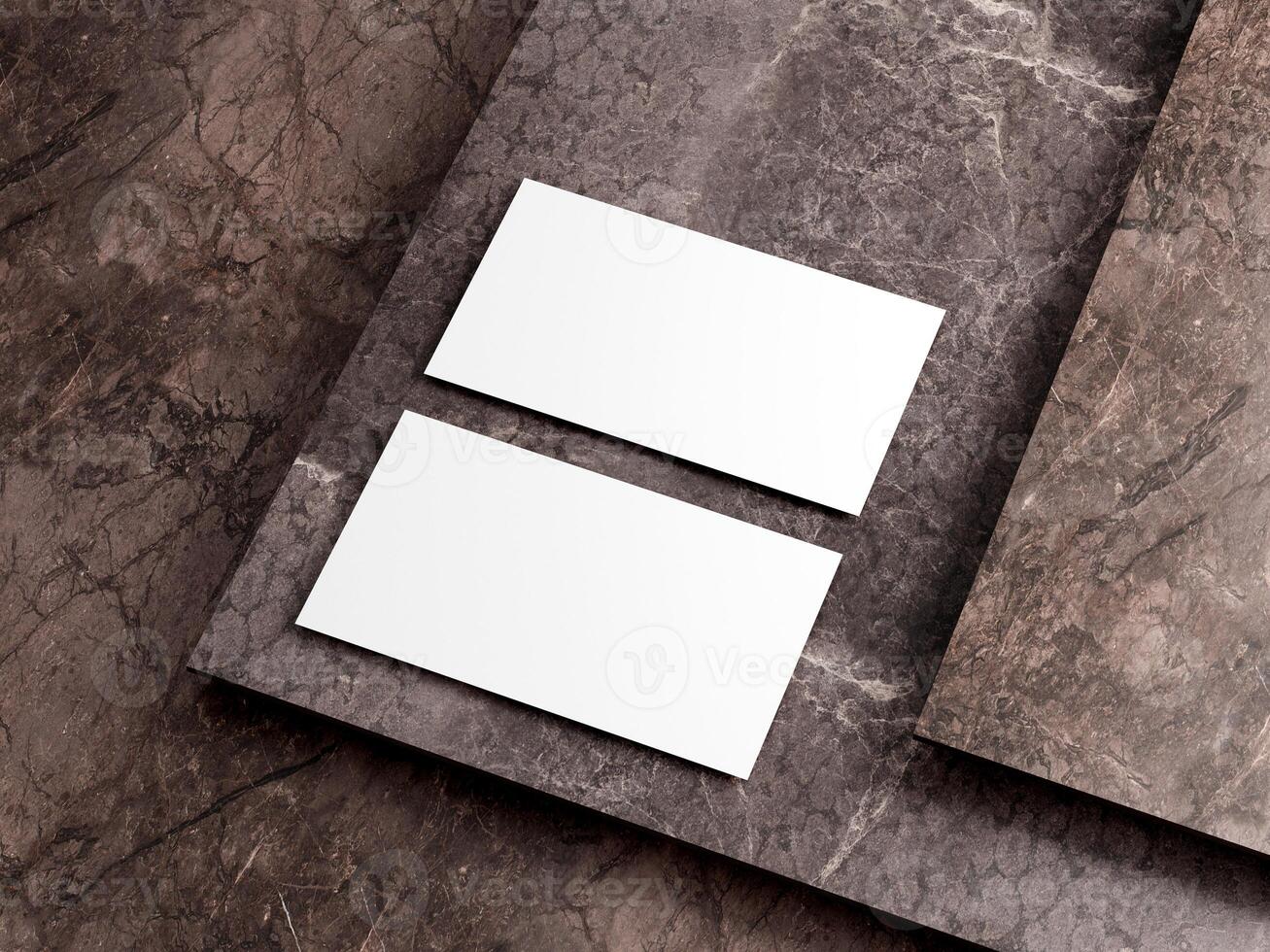 Realistic elegant business branding cards template mockup with marble texture. photo