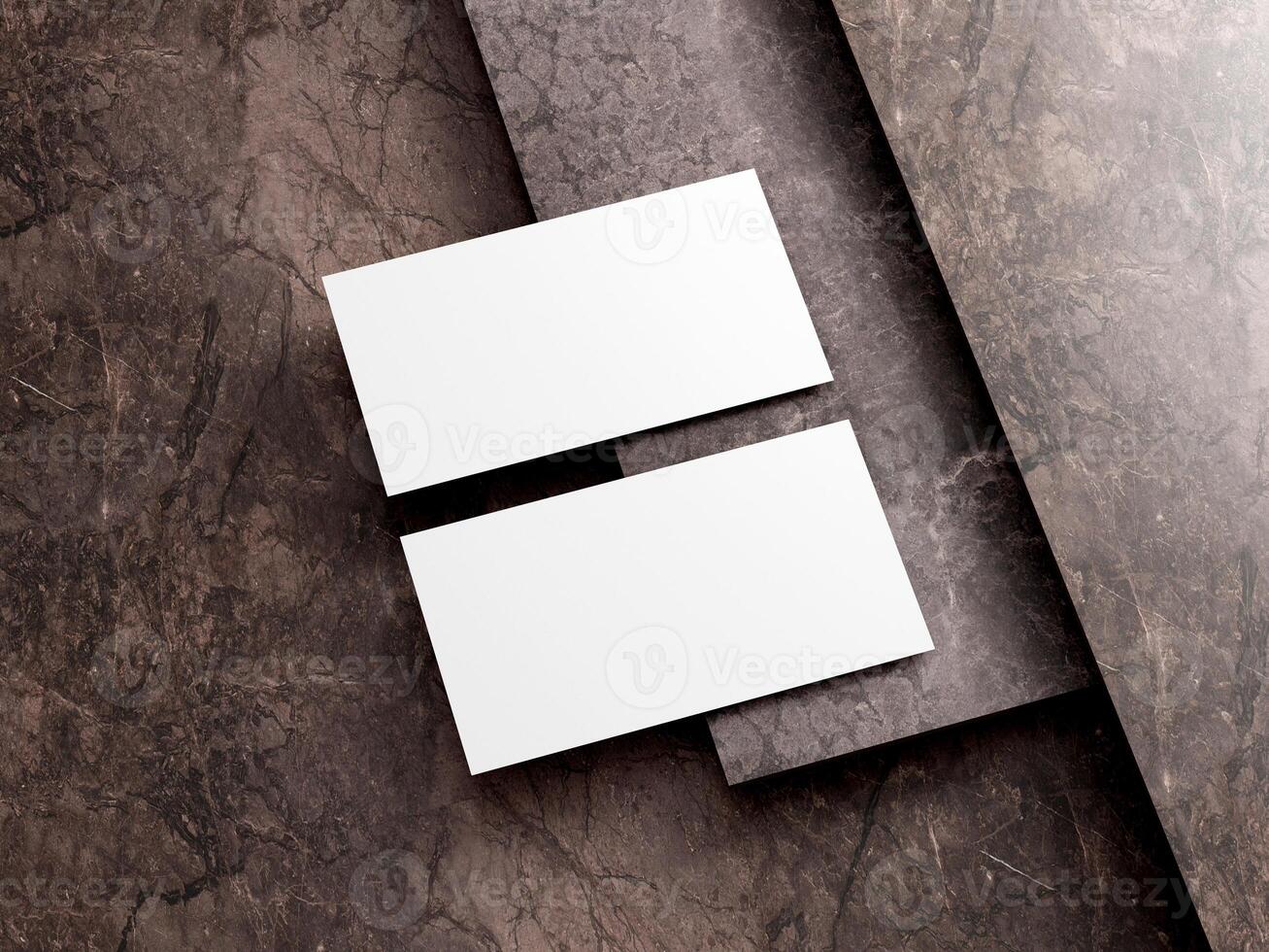 Realistic elegant business branding cards template mockup with marble texture. photo