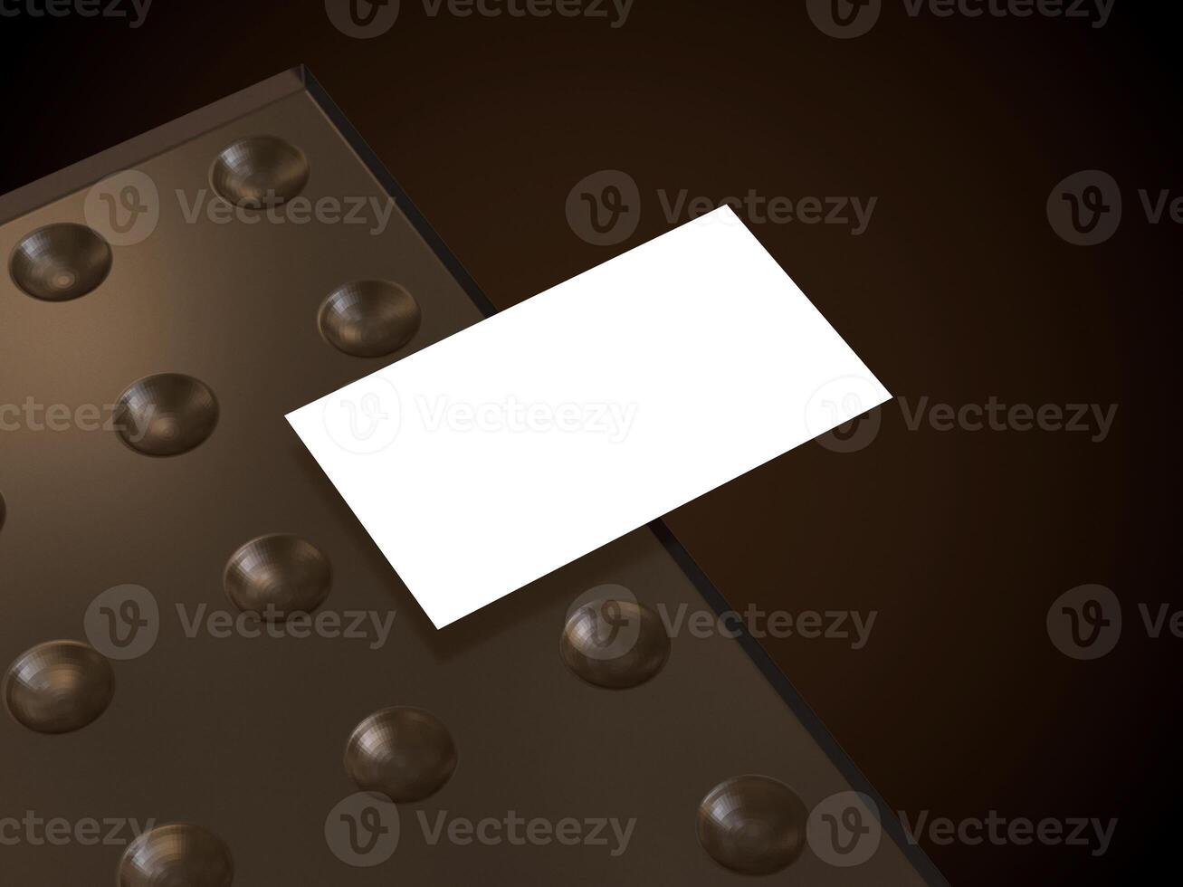 Business card mockup template on dark background photo