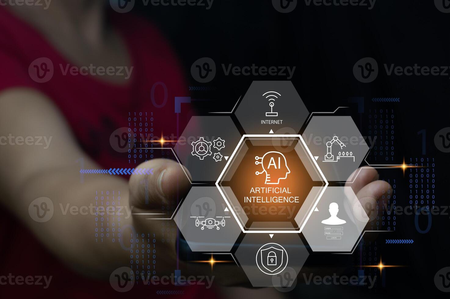 conceptos de utilizando ai en diario vida Procesando con ai sistema, conveniencia foto