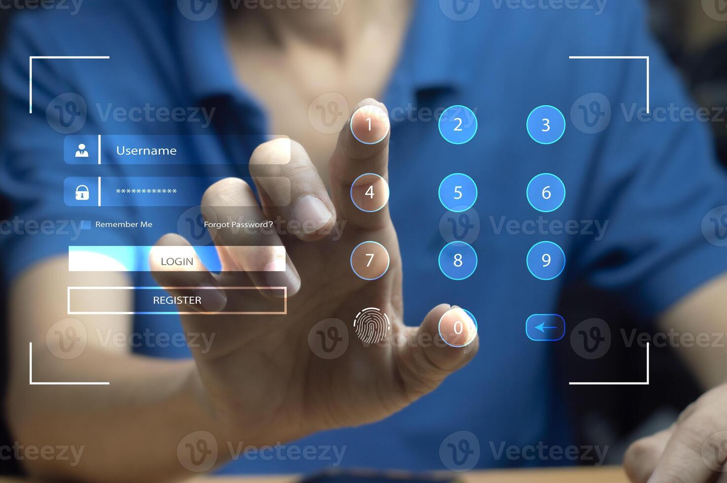 Online login verification concept, password entry, identity verification photo