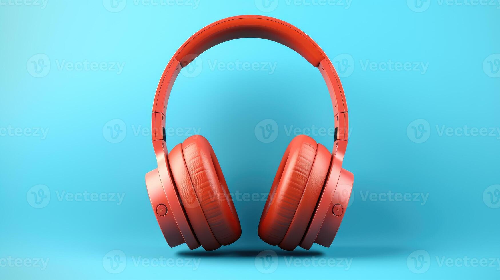 AI generated Vibrant, modern headphones illuminate a bright background