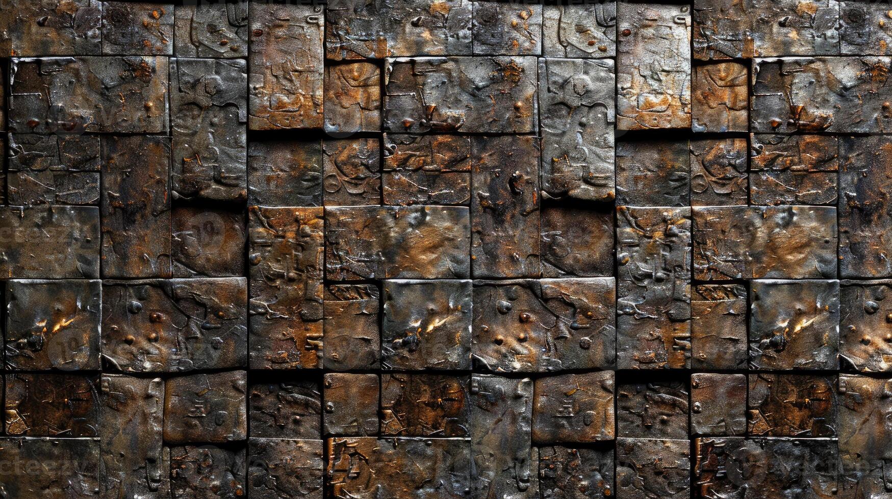 AI generated Tiled metal texture adds a contemporary touch, with reflective surfaces creating an industrial yet elegant ambiance, Ai Generated. photo