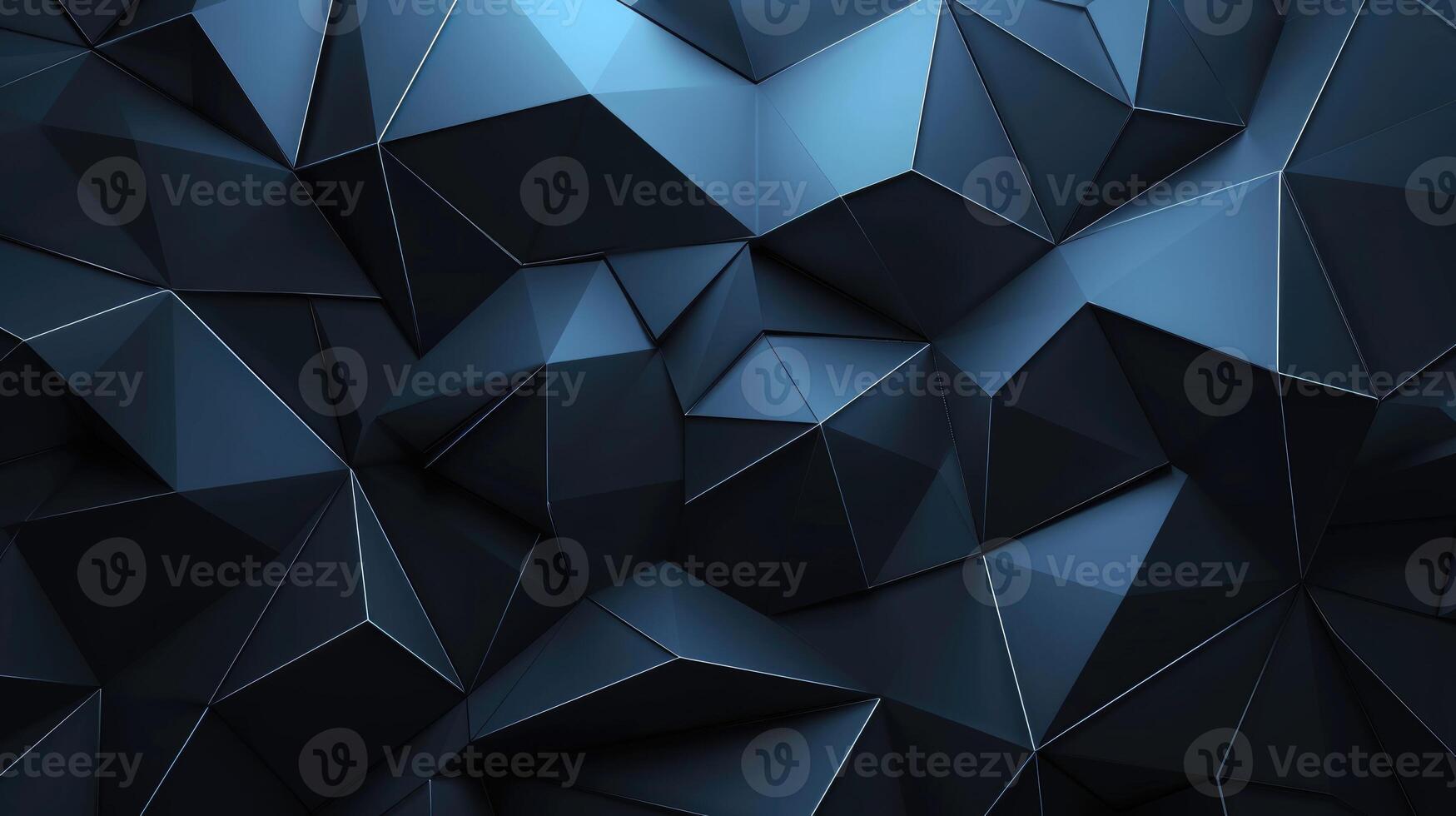 AI generated Striking black and blue geometric patterns converge in a visually captivating background, Ai Generated. photo