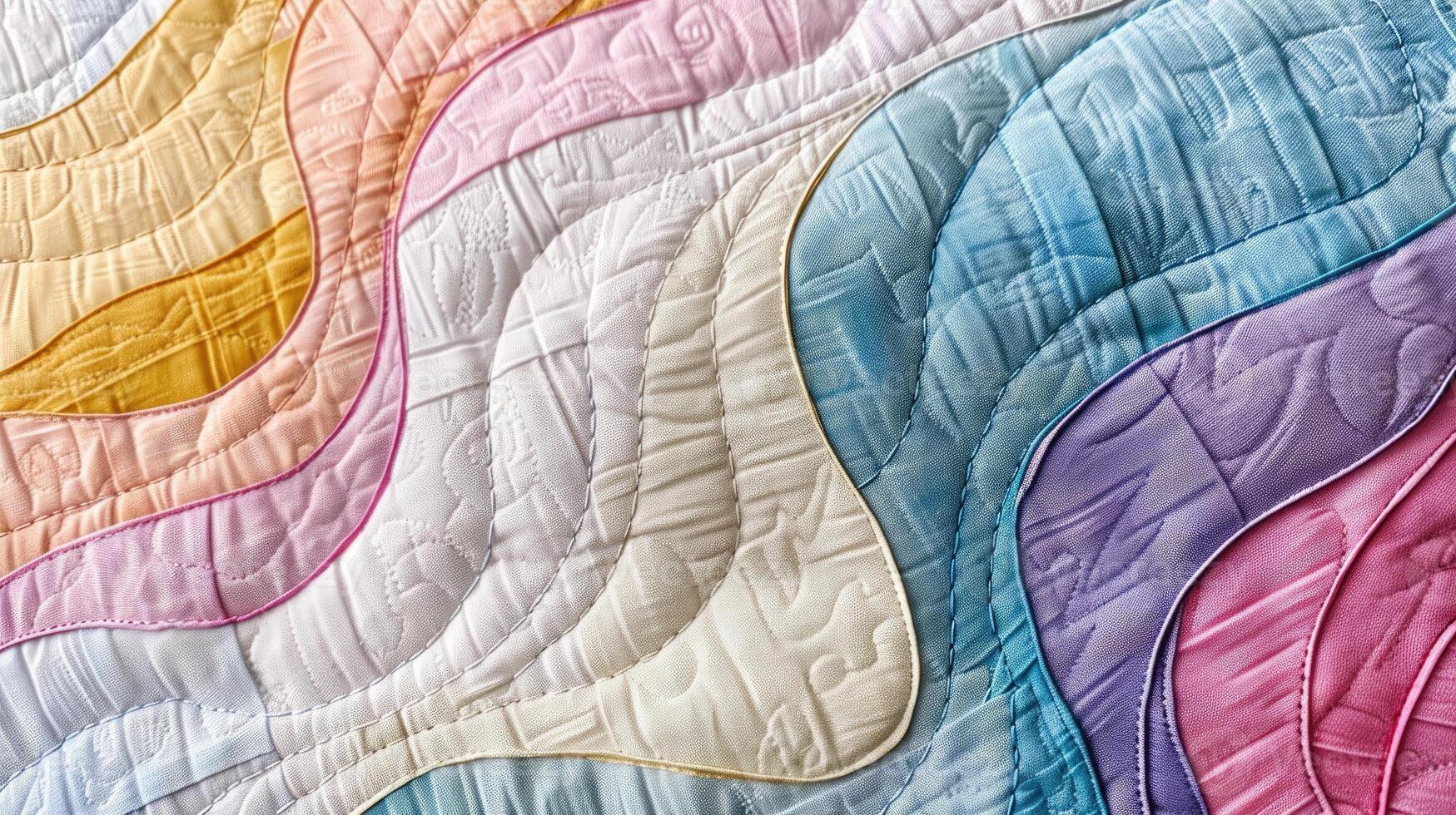 AI generated Contemporary quilted wall hanging featuring an abstract pattern. Ai Generated photo