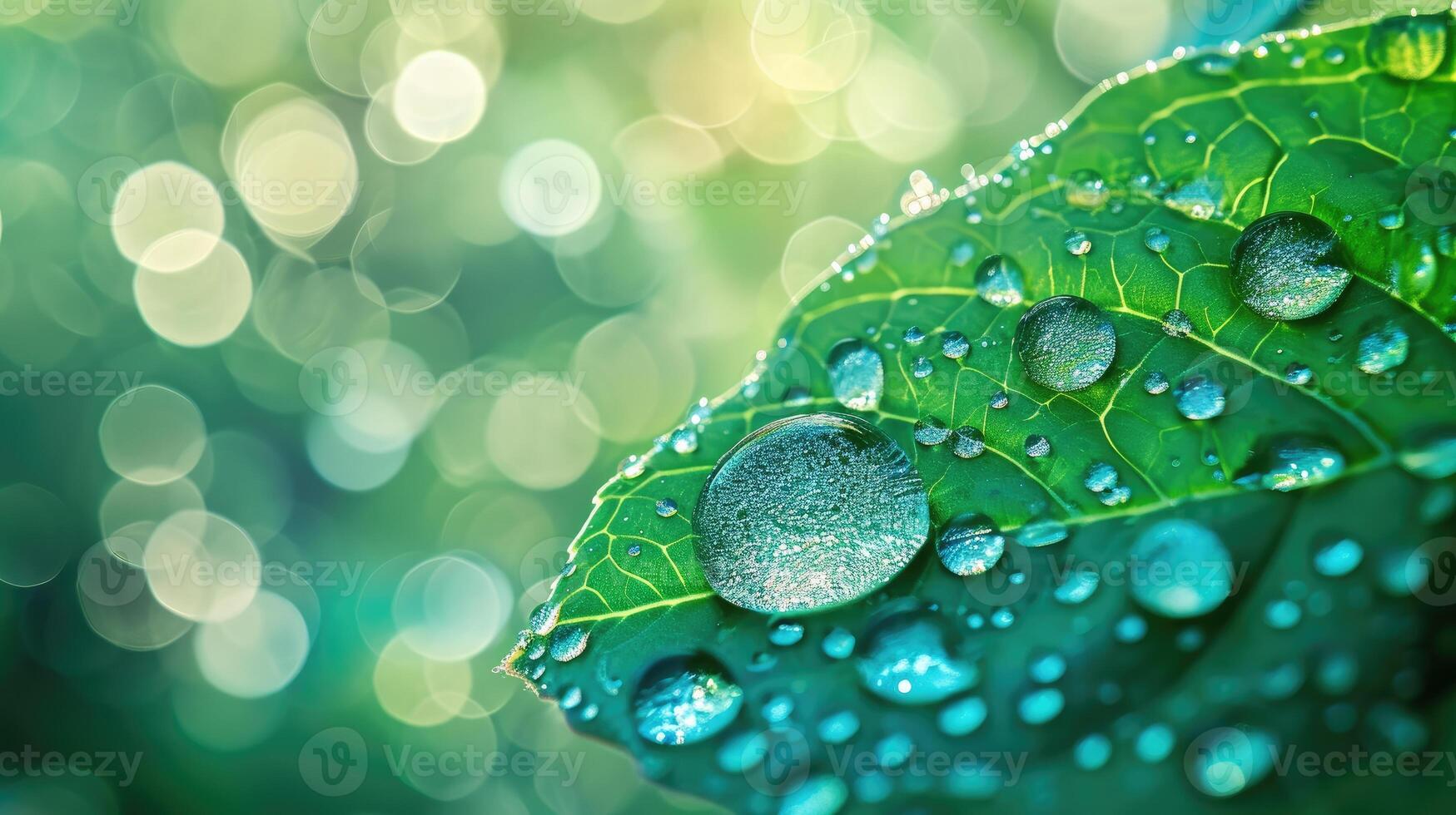 AI generated Nature's spring photography large water drop mirrors the environment. Reflective beauty, Ai Generated. photo