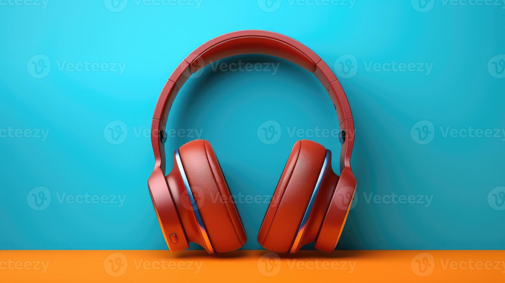 AI generated Vibrant, modern headphones illuminate a bright background, merging style and tech seamlessly, Ai Generated. photo