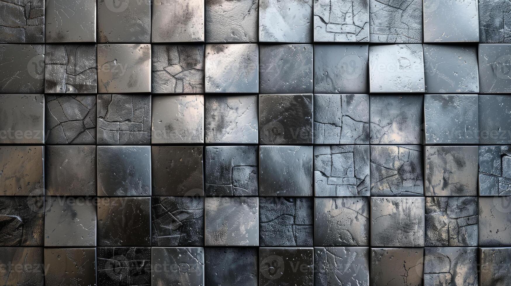 AI generated Tiled metal texture adds a contemporary touch, with reflective surfaces creating an industrial yet elegant ambiance, Ai Generated. photo