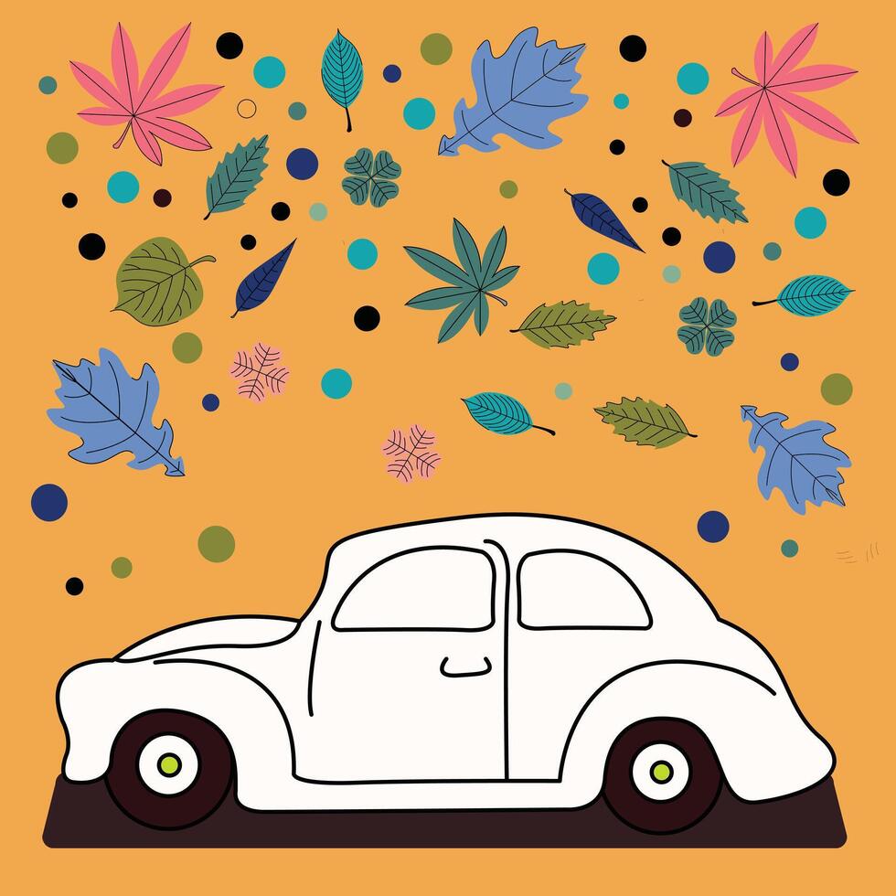 fun car illustration design for children vector