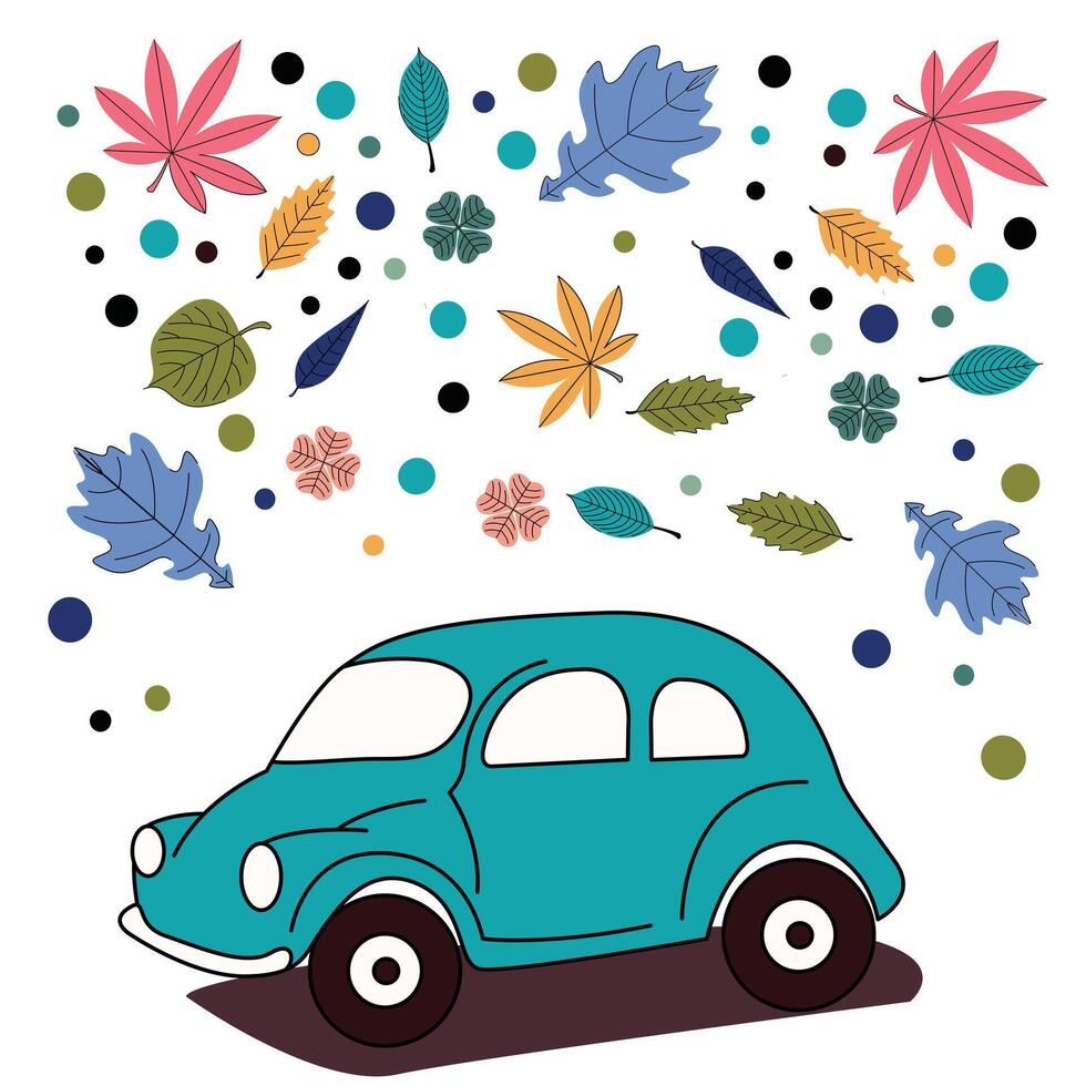 fun car illustration design for children vector