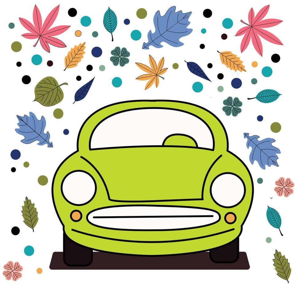 divertido coche ilustración diseño para niños vector