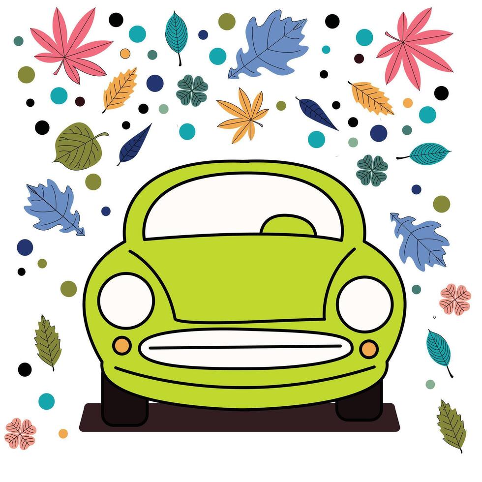 fun car illustration design for children vector