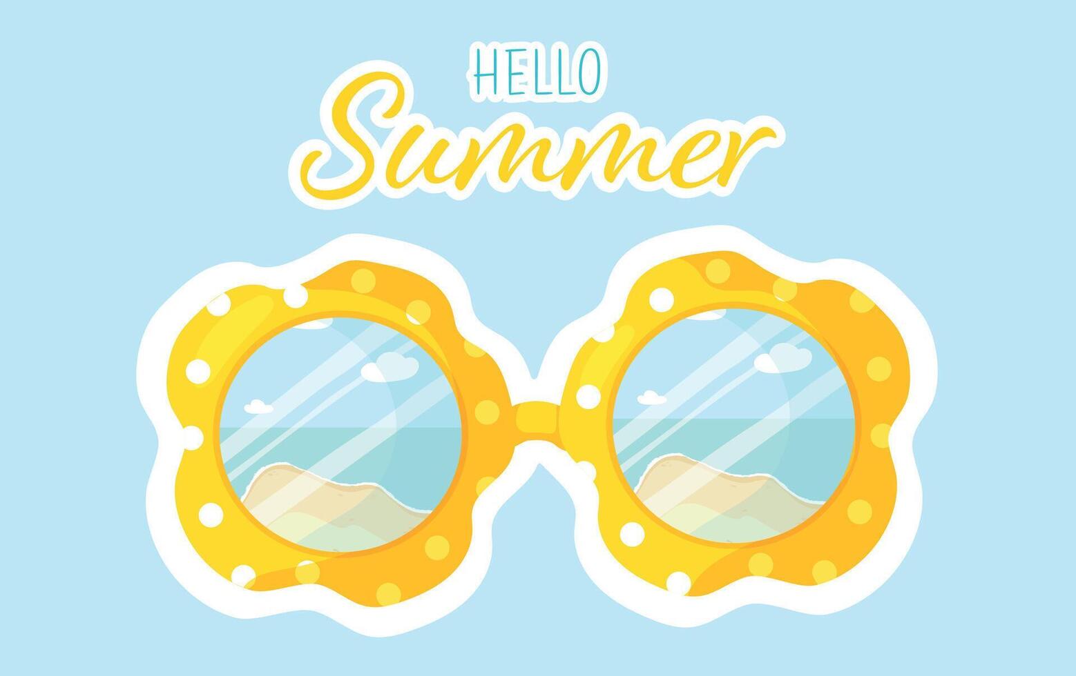 verano Gafas de sol póster diseño vector ilustración. Hola verano bandera. brillante verano antecedentes