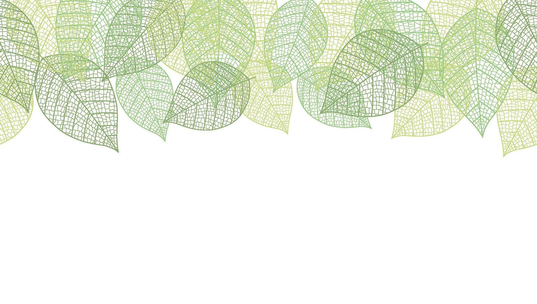 Seamless Vector Background Illustration With Leaf Veins Silhouette Pattern And Text Space. Horizontally Repeatable.
