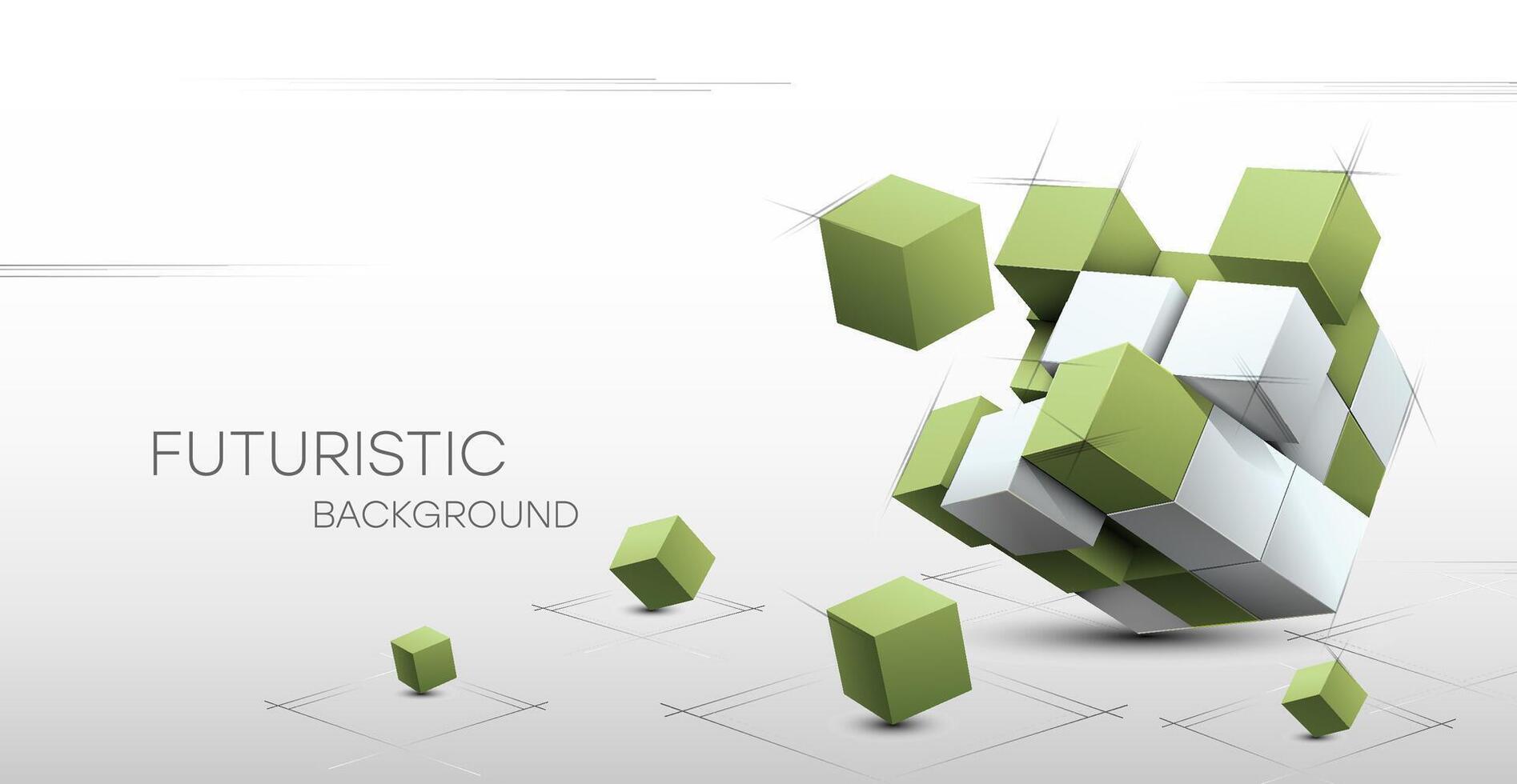 3D Abstract background with cubes. Volumetric abstract background, connection from geometric cubes. vector