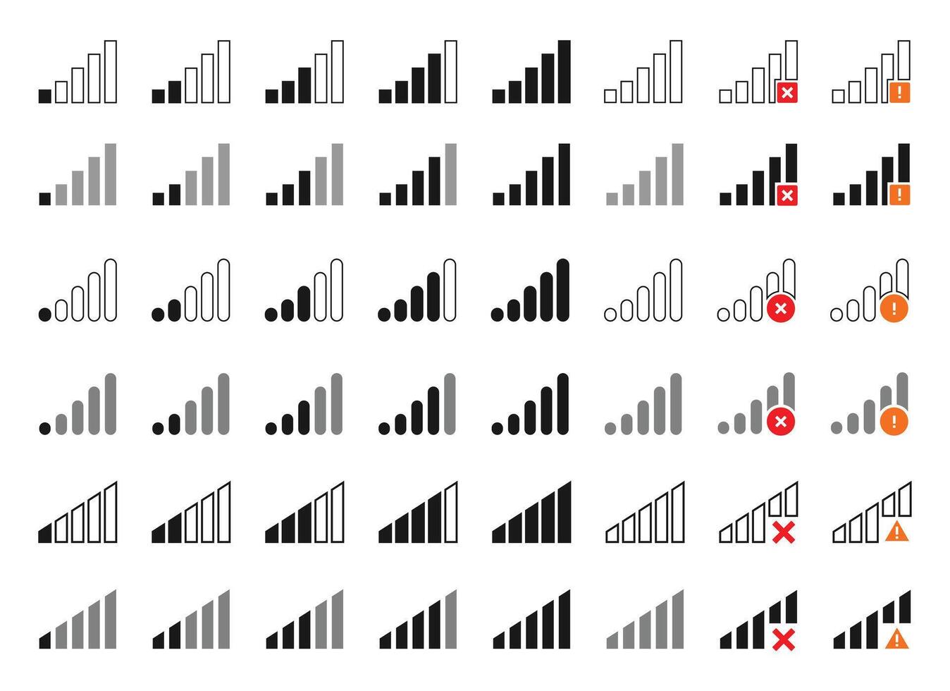 Signal set icon vector