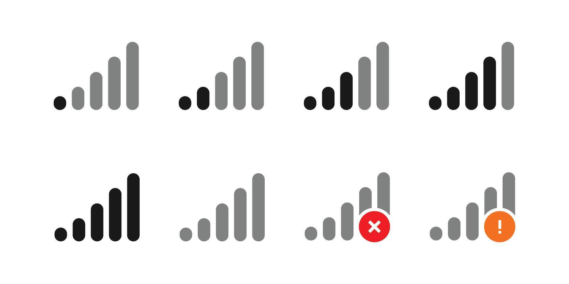 Signal set icon vector