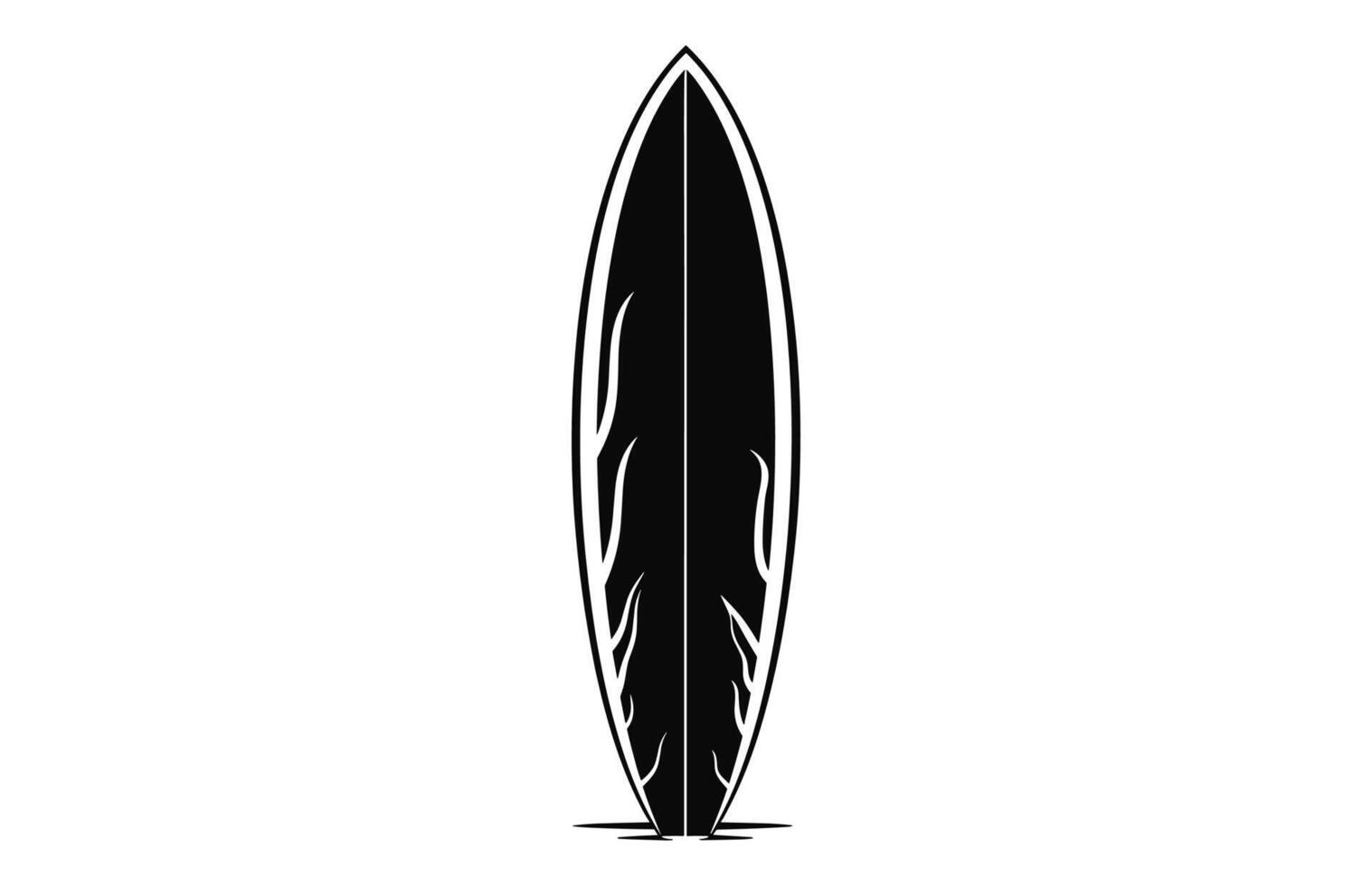 A Surfboard Vector sketch black Outline art free